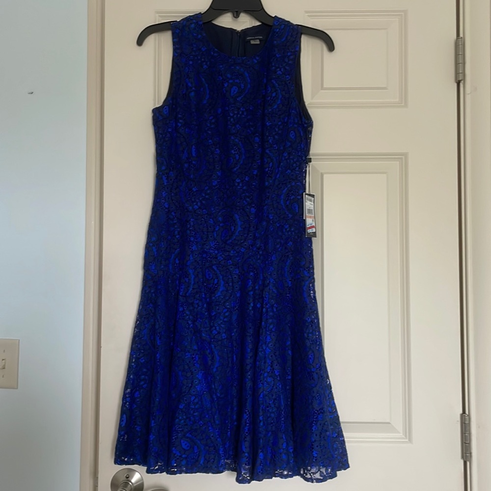 Tommy Hilfiger NWT blue lace dress. Sleeveless. Size 2